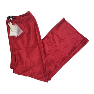Reformation Gale Satin Bias-Cut Pants XL Red Party Night Out NWT